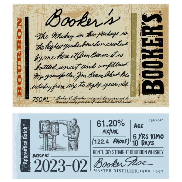 BOOKER’S 2023-02 'APPRENTICE BATCH' KENTUCKY STRAIGHT BOURBON WHISKEY