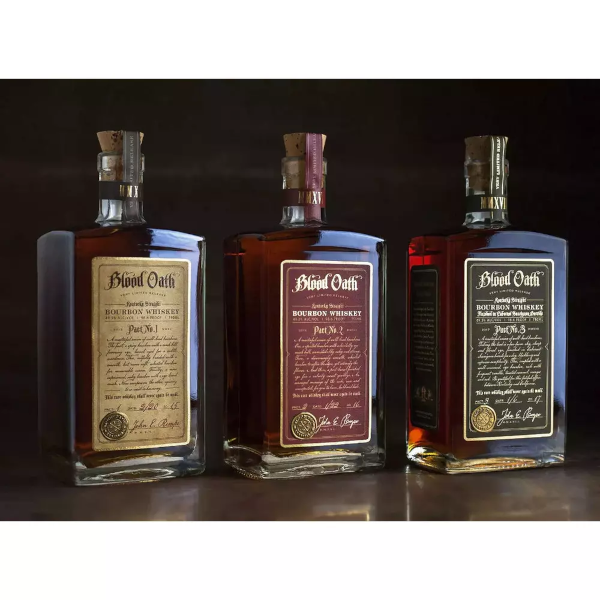 Blood Oath Trilogy Set Pact No. 1-2-3 Kentucky Straight Bourbon Whiskey