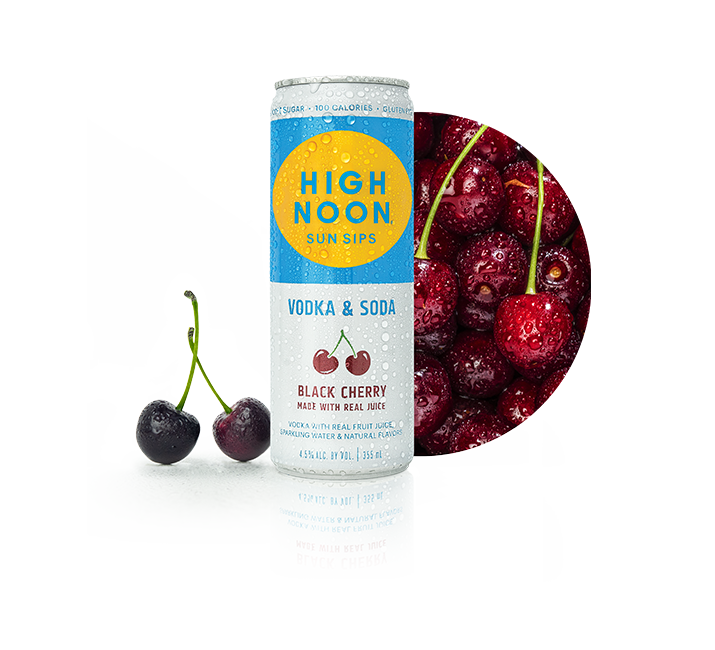 High Noon Sun Sips Black Cherry Vodka & Soda Hard Seltzer 4pk - Liquor Stars