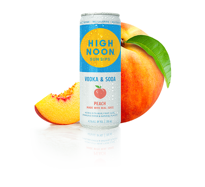 High Noon Sun Sips Peach Vodka & Soda Hard Seltzer 4pk - Liquor Stars