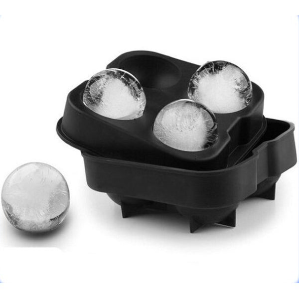 Silicone Sphere Ice Mold with Cover, 4 Round Ice Balls