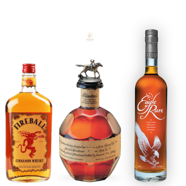 Blanton's Single Barrel, Fireball Cinnamon Whisky, & Eagle Rare Bundle