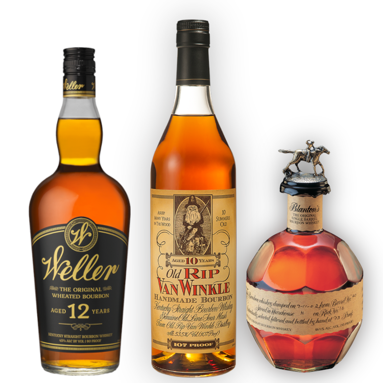 Old Rip Van Winkle 10 Year, Weller 12 Year, Blanton's Single Barrel Bourbon Bundle