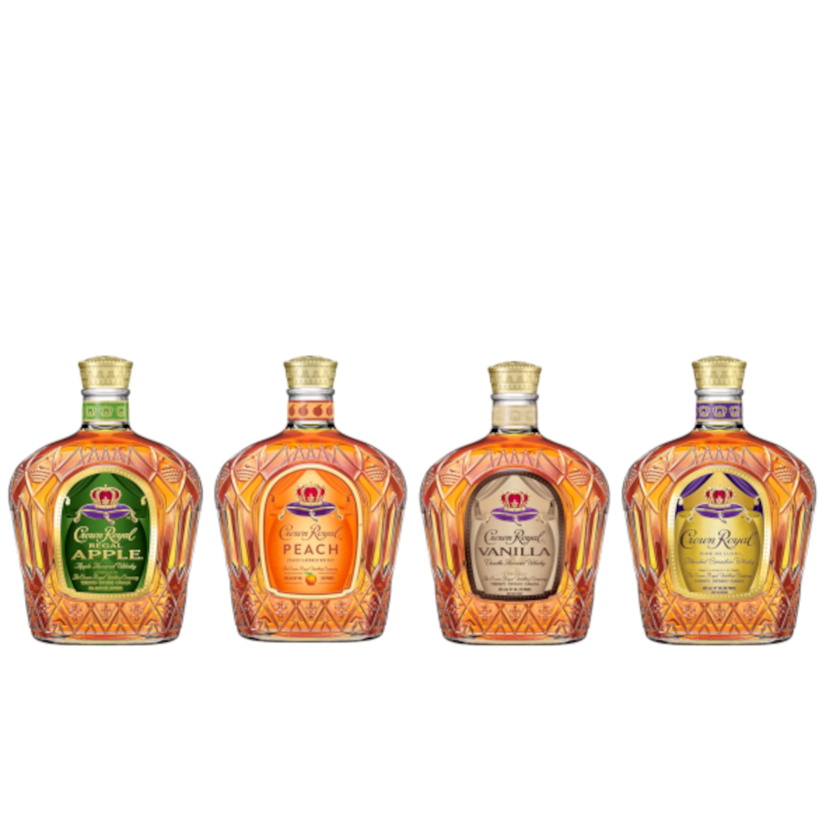 Crown Royal Apple, Peach, Vanilla & Deluxe Bundle - Liquor Stars