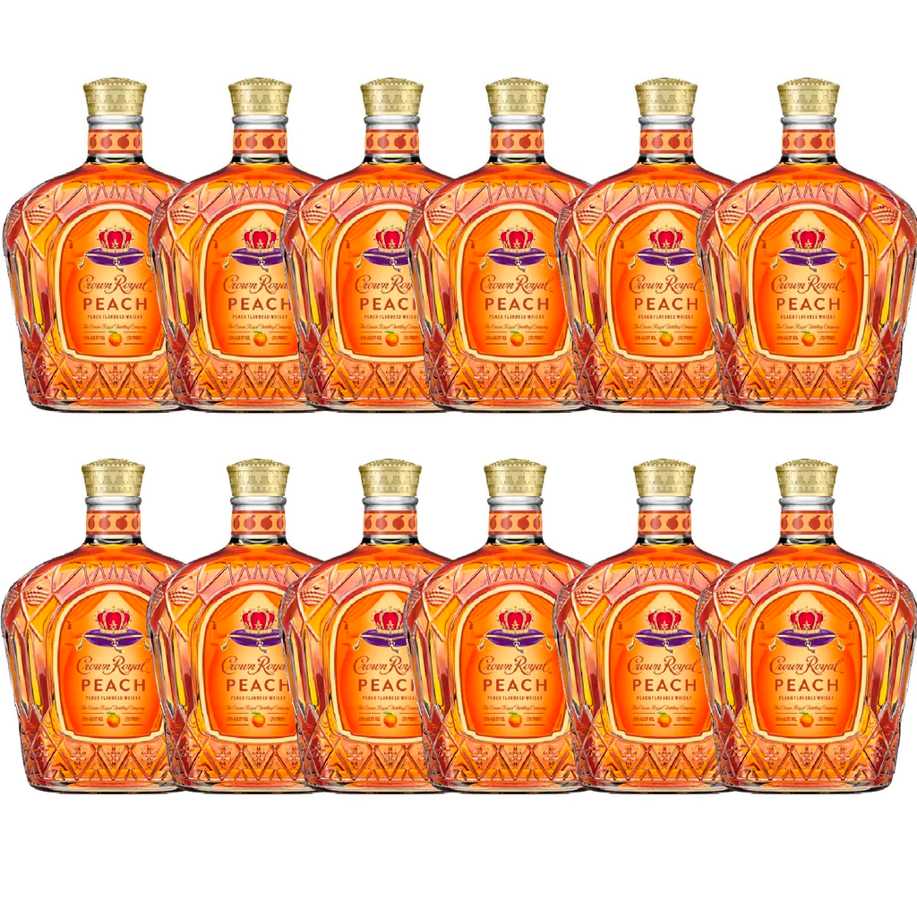 Crown Royal Peach Whiskey Limited Edition W/ Box Case Deal 12 Pack - Liquor Stars