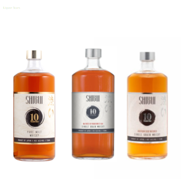 Shibui 10 Year Old Bourbon Cask, Pure Malt, Virgin White Oak Japanese Whiskey Bundle