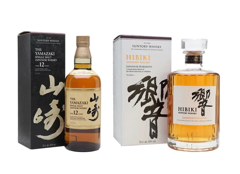 Yamazaki Single Malt 12 Year & Hibiki Japanese Harmony Suntory Blended Whiskey Bundle - Liquor Stars