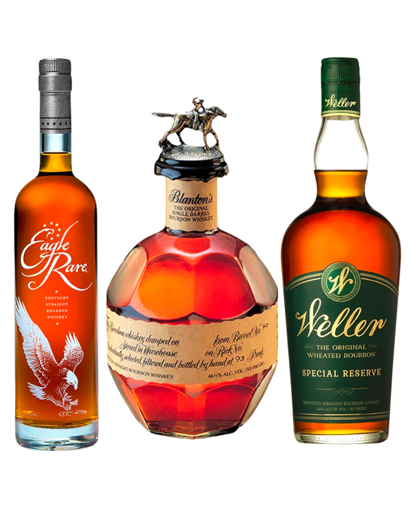 Weller Special Reserve & Blanton's Original Single Barrel Bourbon & Eagle Rare Bourbon Bundle - Liquor Stars
