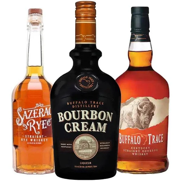 Buffalo Trace Bourbon, Buffalo Trace Bourbon Cream, Sazerac Rye - Liquor Stars