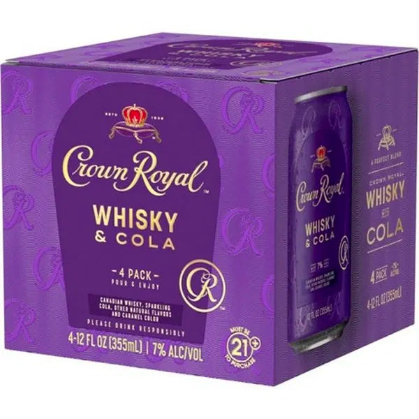 Crown Royal Whiskey & Cola 4pk Cans - Liquor Stars
