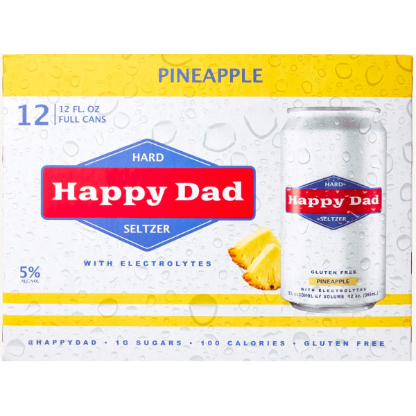 Happy Dad Pineapple Seltzer 12 Pack - Liquor Stars