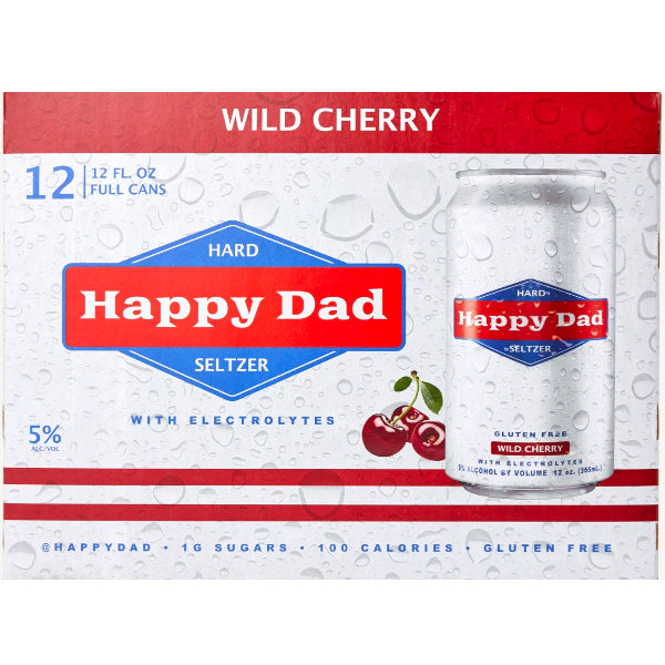 Happy Dad Wild Cherry Seltzer 12 Pack - Liquor Stars